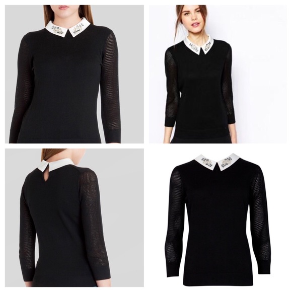 Ted Baker Tops - Ted Baker Helane embellished collar sweater 1